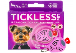Urządzenie ultradźwiękowe na kleszcze i pchły dla psów Tickless Pet na kleszcze dla psa różowy. 