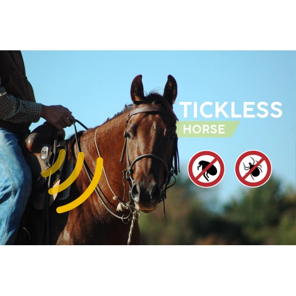 Odstraszacz na kleszcze i pchły dla koni Tickless Horse beżowy.