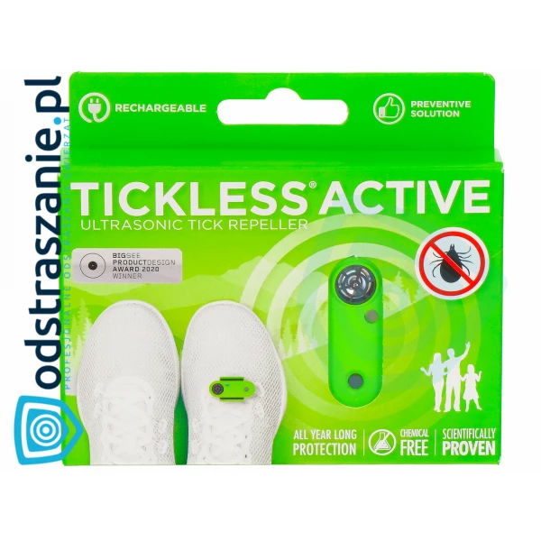 Odstraszacz kleszczy TickLess ACTIVE GREEN. Odstraszacz na kleszcze dla aktywnych.