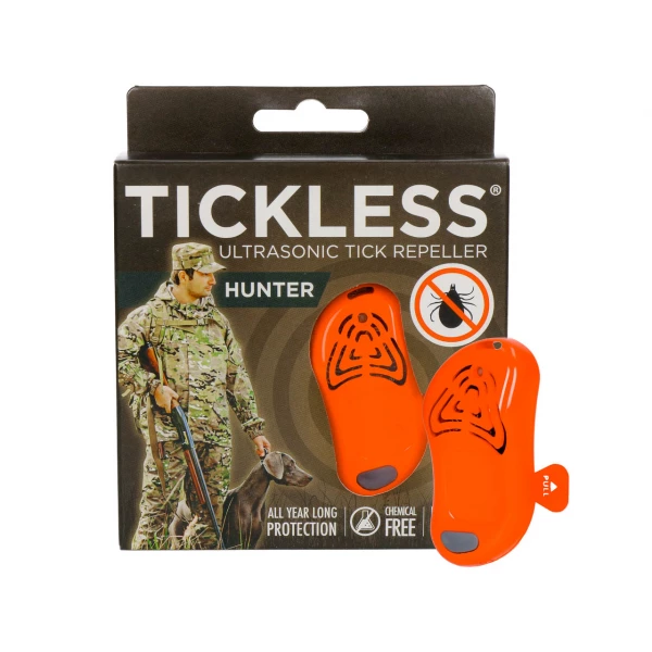 Urządzenie ultradźwiękowe na kleszcze Tickless Hunter Orange dla myśliwych.