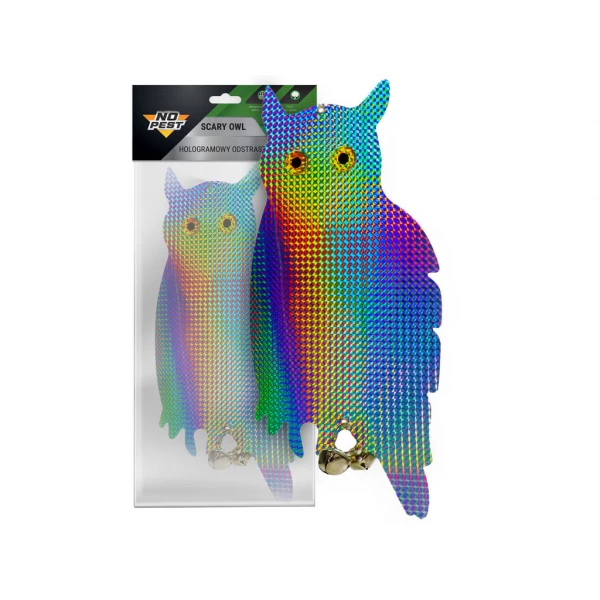 Odstraszacz ptaków sowa hologramowa SCARY OWL No Pest™. Sylwetka stojącej sowy 