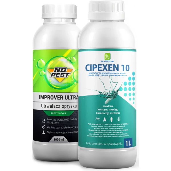 Oprysk na komary. Zestaw Cipexen 10 (Cipex) z utrwalaczem oprysku Improver Ultra 1l.
