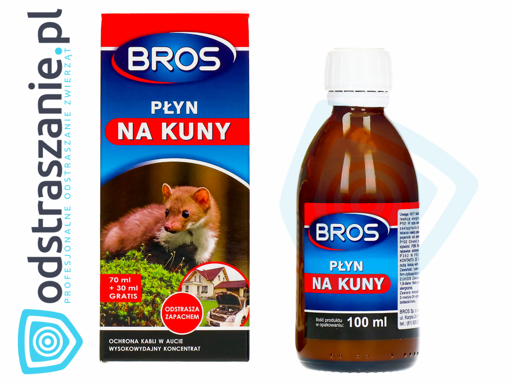 bros, płyn na kuny, środek odstraszający kuny, co na kuny, sposób na kuny, kuna w samochodzie