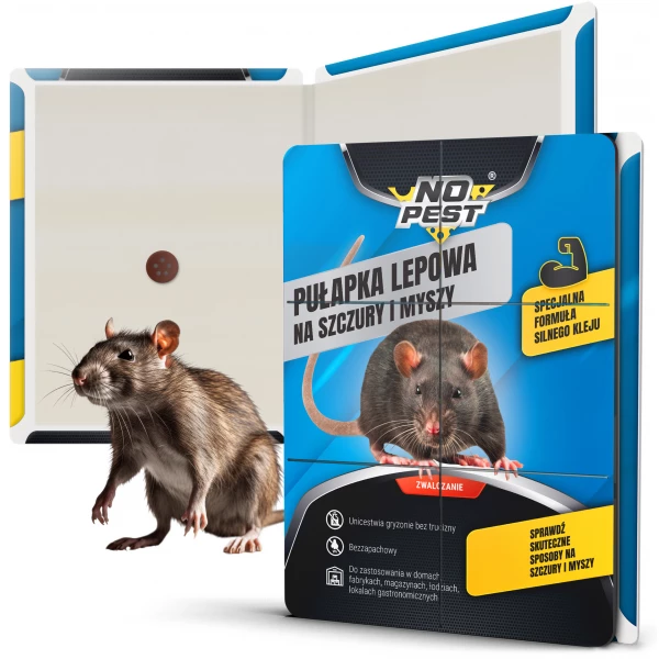 Pułapka lepowa na szczury, myszy, gryzonie No Pest 40x25cm