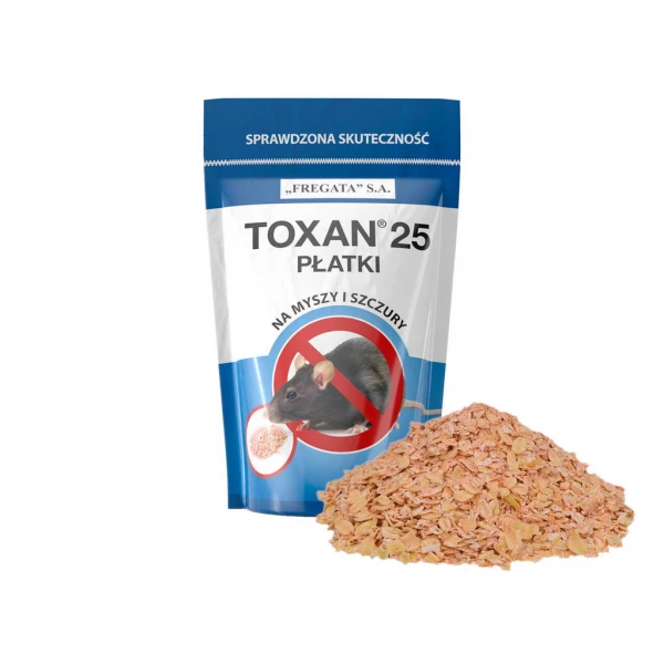 Toxan 25 płatki trutka na myszy i szczury bromadiolone 150g.