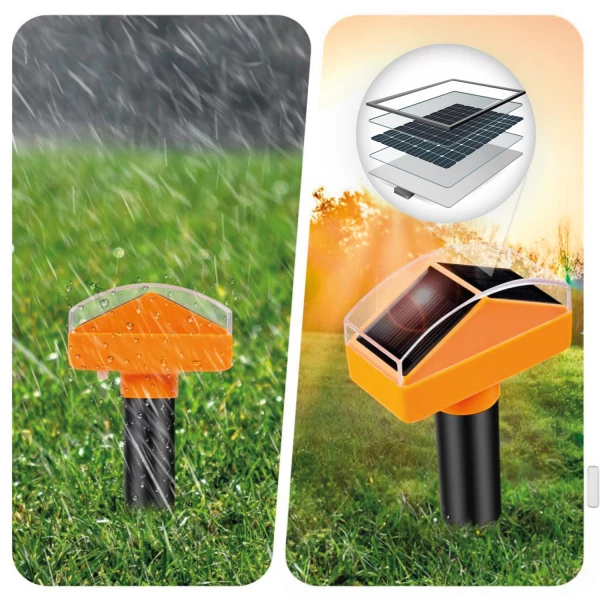 Solarny odstraszacz kretów, nornic 1800 m² No Pest® Thor Hammer Repeller