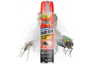 Środek na muchy, muszki, meszki, ćmianki, komary w pomieszczeniach Shot Gun NO PEST spray 750ml.