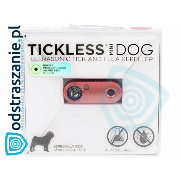 Tickless Mini Odstraszacz na pchły i kleszcze dla psów różowe złoto