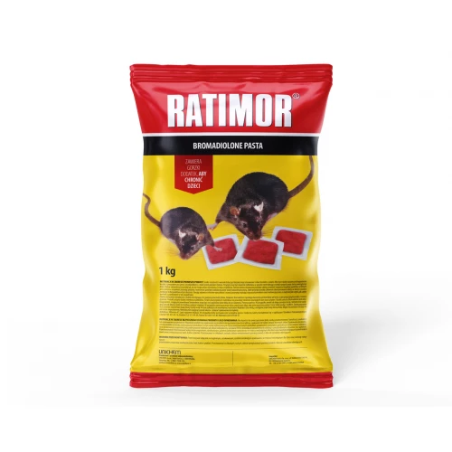 Trutka na szczury i myszy Ratimor bromadiolon czarwona pasta w saszetkach 1kg