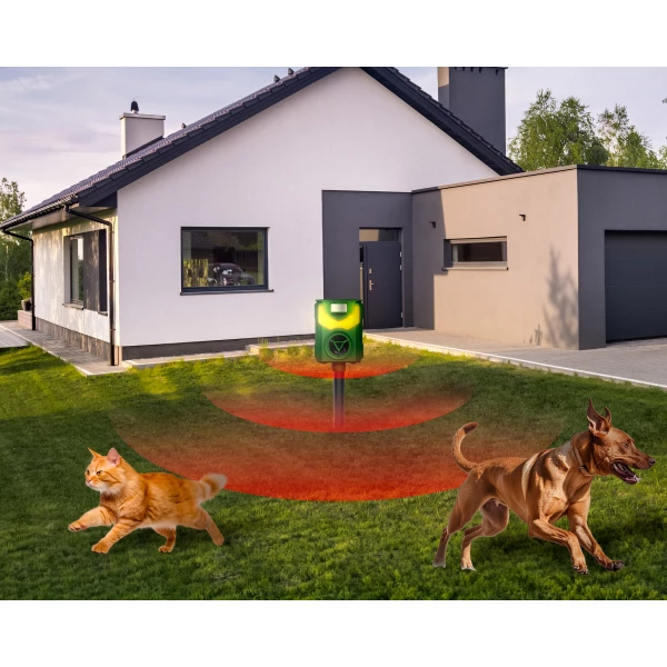 Ultradźwiękowy odstraszacz kotów, psów No Pest® Flame Guard