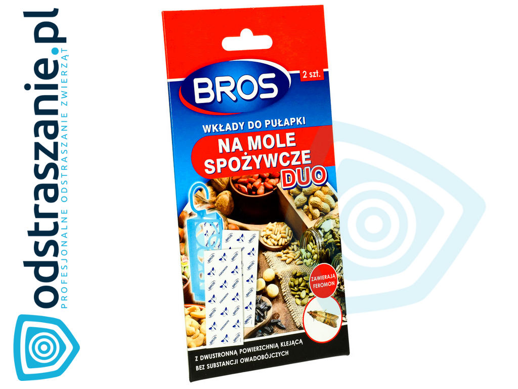 lep na mole kuchenne Bros DUO wkład, wkład Bros DUO pułapka na mole spożywcze, Bros DUO na mole