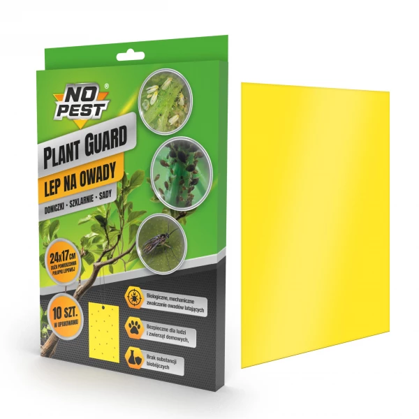 Żółte tablice lepowe na owady na drzewa, krzewy Plant Guard No Pest® 24x17 cm 10 szt